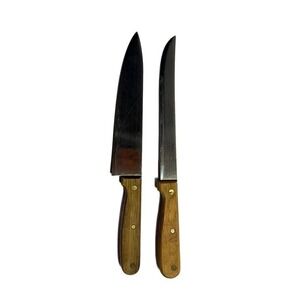 Wesley Forge set of 2 High Carbon Steel Slicing Knife with Wood Handle 8" Blad